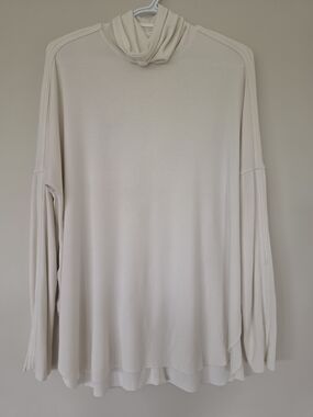 Kit and Ace Women's Cream Long-Sleeve Oversized Sweater Wool/modal Blend Size S.